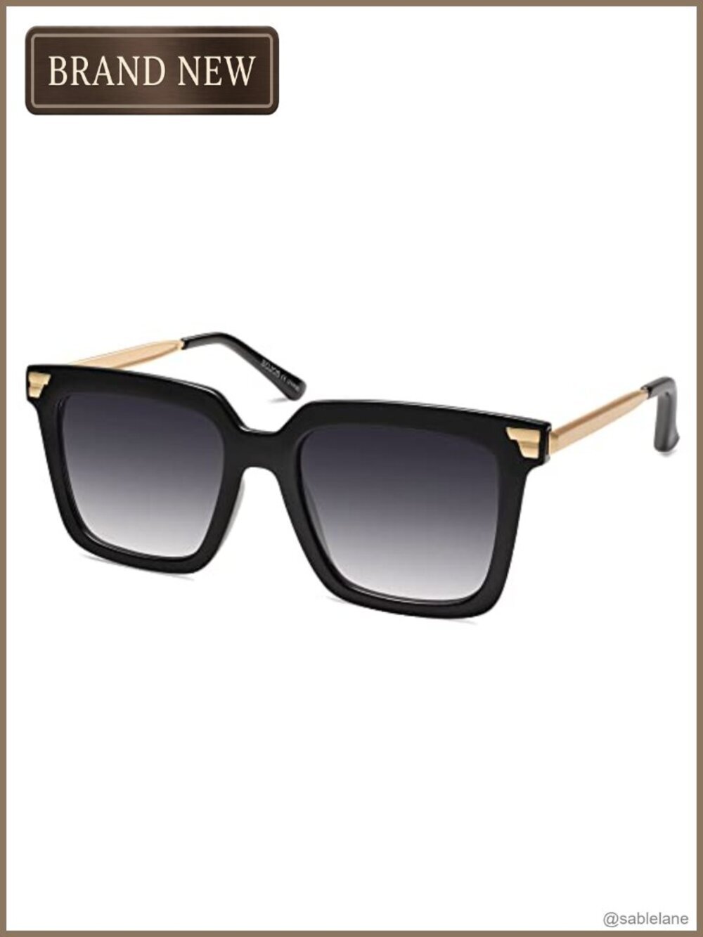 Retro Oversized Square Sunglasses Women UV400 HD Lenses Vintage Shades